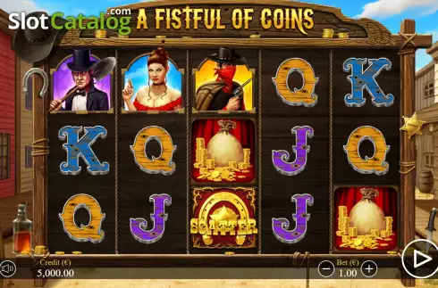 Game screen. A Fistful of Coins slot