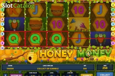 Ekran 3. Honey Money (Zeus Play) yuvası