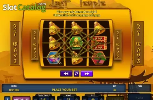 Paytable 3. The Lost Temple slot