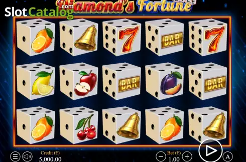 Game screen. Diamond's Fortune Dice slot