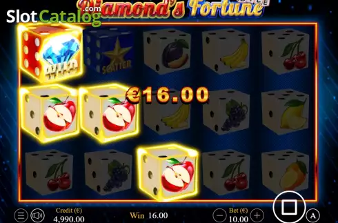 Win screen. Diamond's Fortune Dice slot