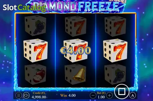 Win screen. Diamond Freeze Dice slot