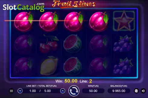 Bildschirm3. Fruit 5 Lines slot