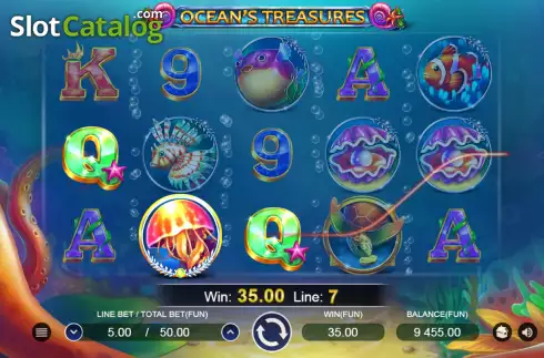 Win screen 2. Oceans Treasures slot