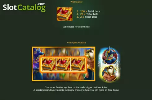 Features screen. Book of Hor (Zillion Games) slot