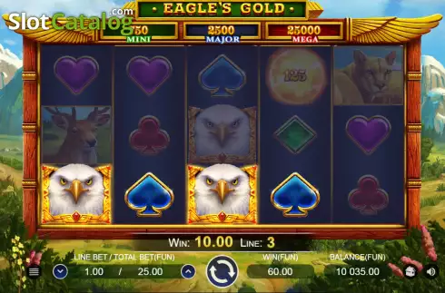 Win screen. Eagle's Gold slot