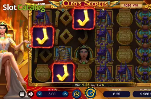 Win screen 2. Cleos's Secrets slot