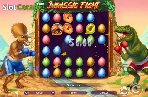 Win screen. Jurassic Fight slot