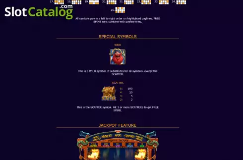 Special symbols screen. Pirate Spirit slot