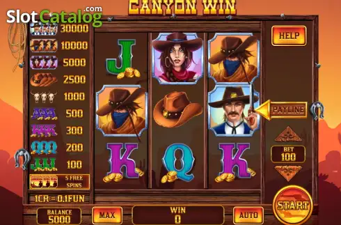 Skärmdump2. Canyon Win (Pull Tabs) slot