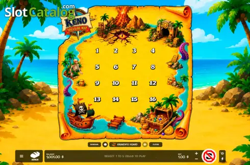 Schermo2. Keno Treasure Map slot
