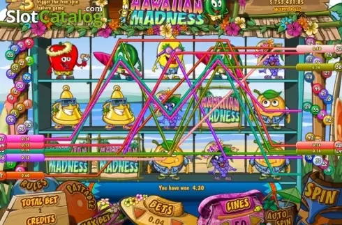 Game Workflow screen (Betway). Hawaiian Madness slot