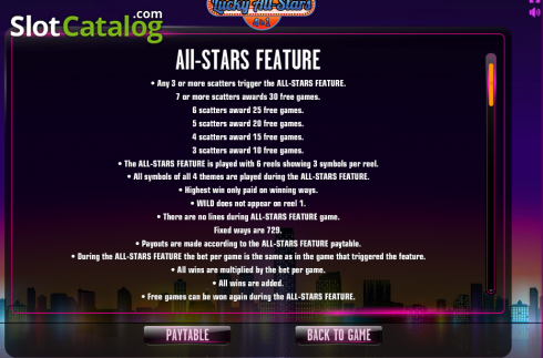 Bildschirm2. Lucky All-Stars 4 in 1 slot