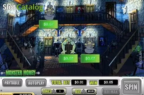 Bonus Game Win Screen. Monster Money slot