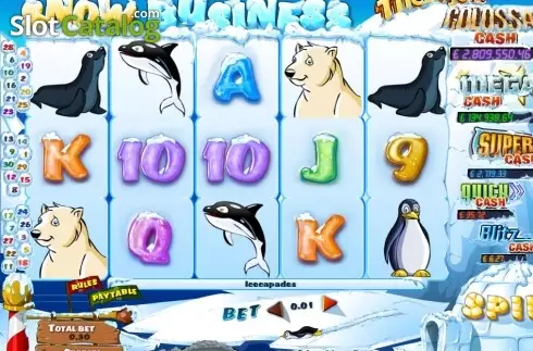 Game Workflow screen. Snow Business slot