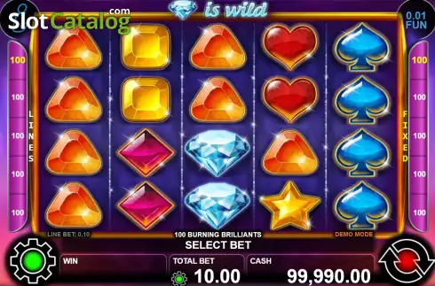 Bildschirm2. 100 Burning Brilliants slot