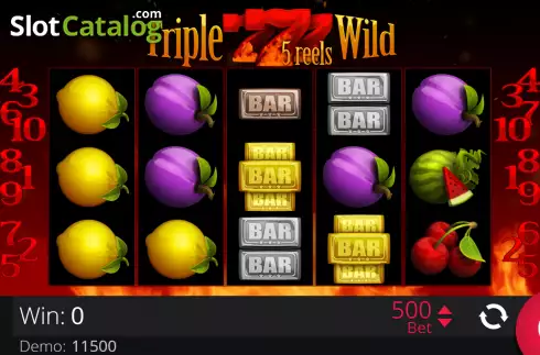 Reel screen. Triple Wild Seven 5 Reels slot