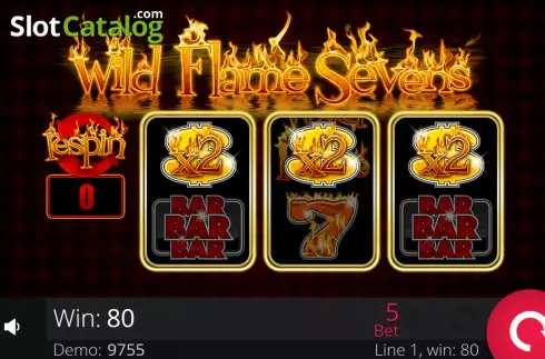 Win screen 2. Wild Flames Sevens slot