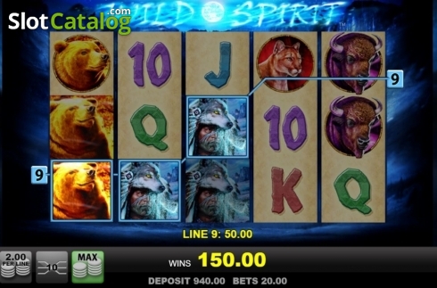 Win Screen. Wild Spirit (edict) slot