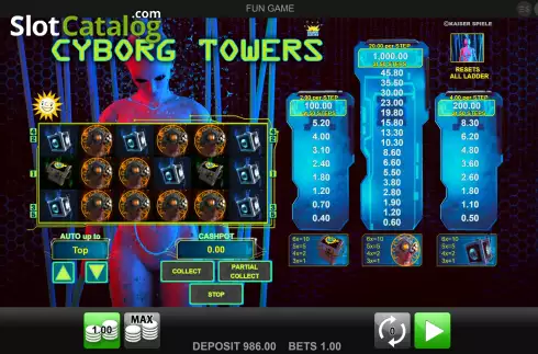 Reel Screen. Cyborg Towers slot