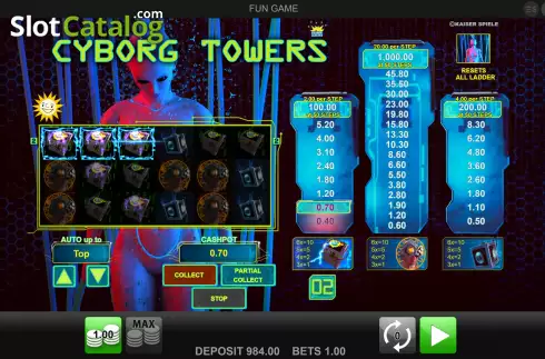 Win Screen 4. Cyborg Towers slot