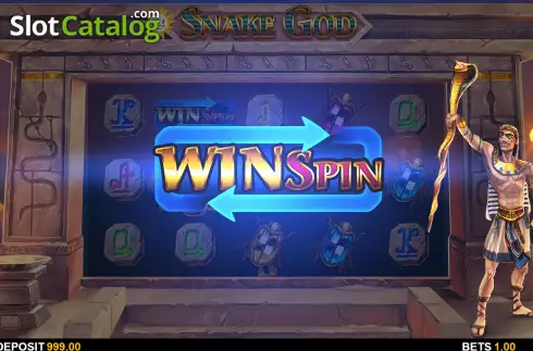 Win Spin Screen. Snake God slot