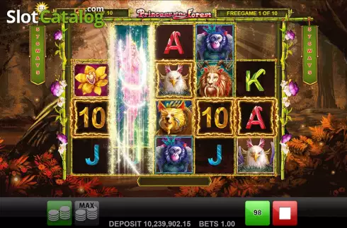 Free Spins Game Screen. Princess of the Forest slot