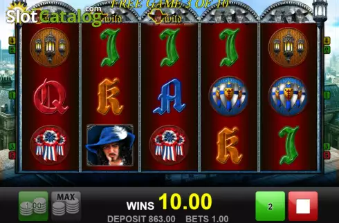 Free Spins screen 3. The Three Musketeers (edict) slot