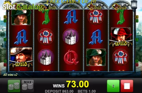 Free Spins screen 4. The Three Musketeers (edict) slot