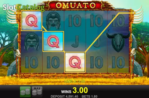 Win screen. Omuato slot