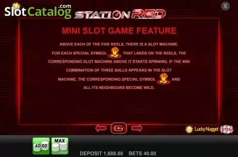 Special symbol screen. Station Red slot