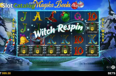 Win screen. Magika Boola Xmas Spirit slot