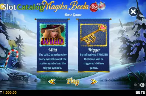 Special symbols screen. Magika Boola Xmas Spirit slot