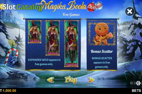 Expanding symbols screen. Magika Boola Xmas Spirit slot