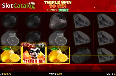 Win screen. Triple Spin to Win slot