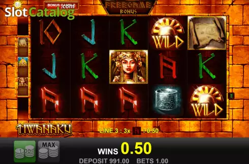 Win screen. Tiwanaku slot