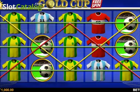 Game screen. Gold Cup Free Spin slot