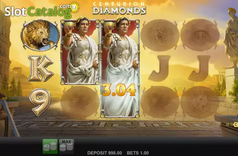 Win screen. Centurion Diamonds slot