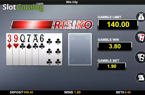 Risk Game screen. Win City slot