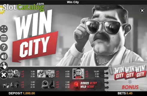 Paytable screen. Win City slot
