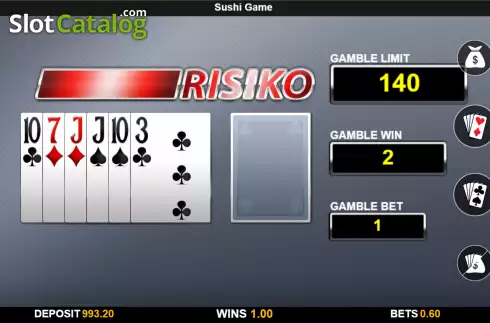 Risk Game screen. Sushi Game slot