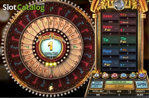 Game Screen. Baccarat Wheel slot