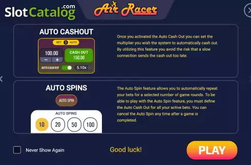 Game Rules 2. Air Racer slot