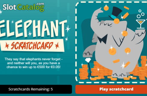 Game screen. Elephant Scratchcard slot