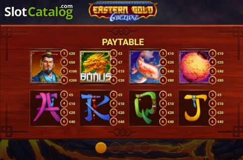 Paytable. Eastern Gold Deluxe slot