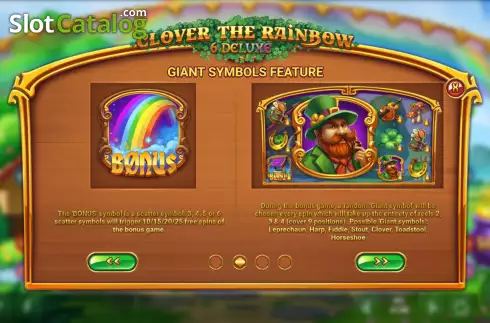 Feature Screen. Clover the Rainbow Deluxe slot