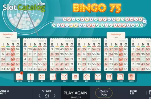 Win screen. Bingo 75 slot