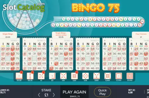 Win screen 2. Bingo 75 slot