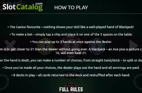 Ekran5. Blackjack (G.Games) yuvası