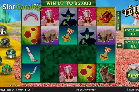 Win Screen. The Wizard Of Oz (Light and Wonder) slot